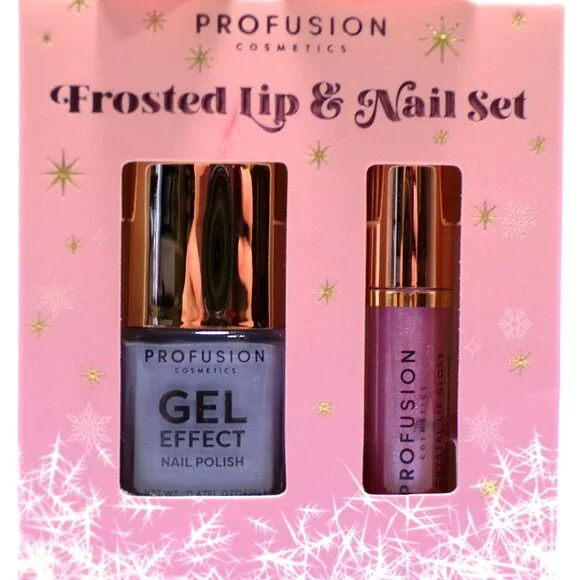 CLEARANCE Holiday Nail & Lip Gift Set Frosted Snow Sparkle - Picture 2 of 3